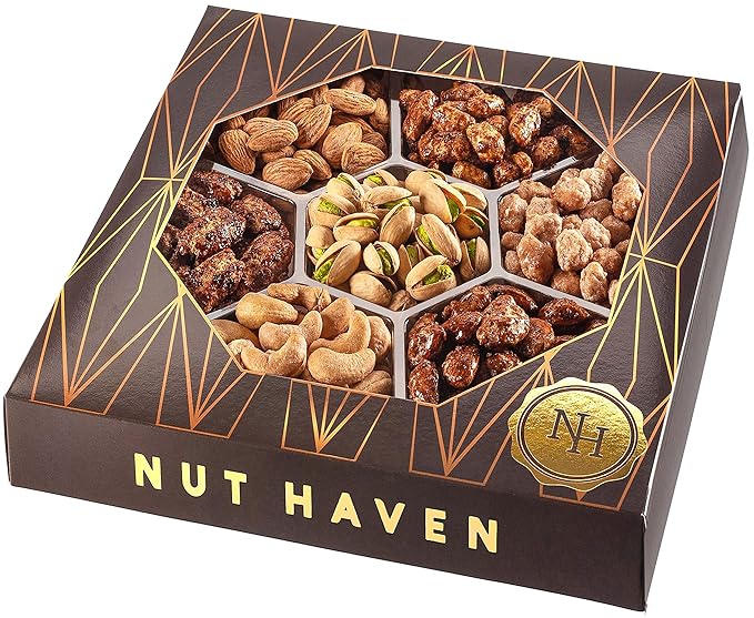 Thanksgiving Nuts Gift Basket - Extra Large Assortment of Sweet & Roasted Salted Gourmet Nuts - Assorted Food Gift Box for Christmas, Holiday, Family, Sympathy, Men & Women.