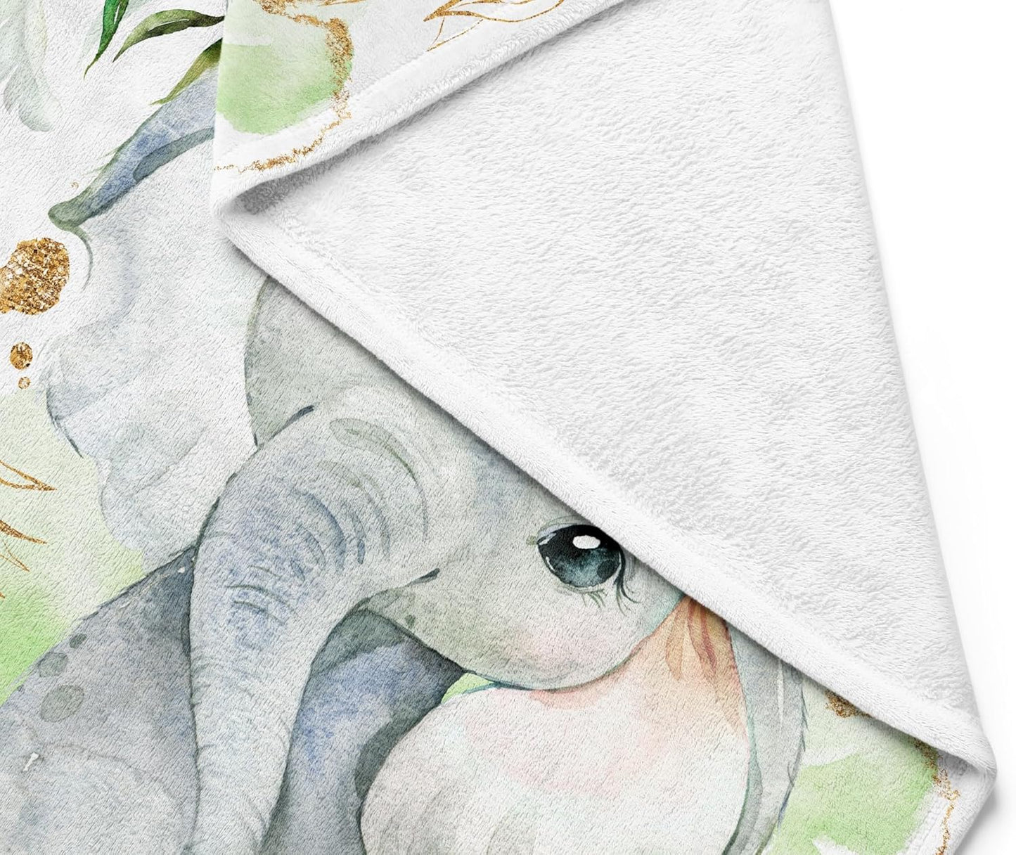UNIQUE Safari Ultra Soft Fleece Baby Blanket 30x40in, Cute Elephant Baby Blanket, Gender Neutral