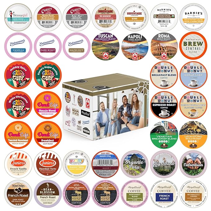 Coffee Pods Variety Pack Sampler, Coffee Lovers Single-Serve Capsules & Pods For Keurig K Cup Machines, Assorted Variety Pack, 40 Count