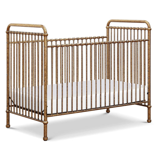 NAMESAKE Abigail 3-in-1 Convertible Baby Crib (Gold) - GREENGUARD Gold Certified - Convertible Crib to Toddler Bed and Daybed - Baby Bed w/ 4 Adjustable Heights - Vintage Baby Crib Convertible