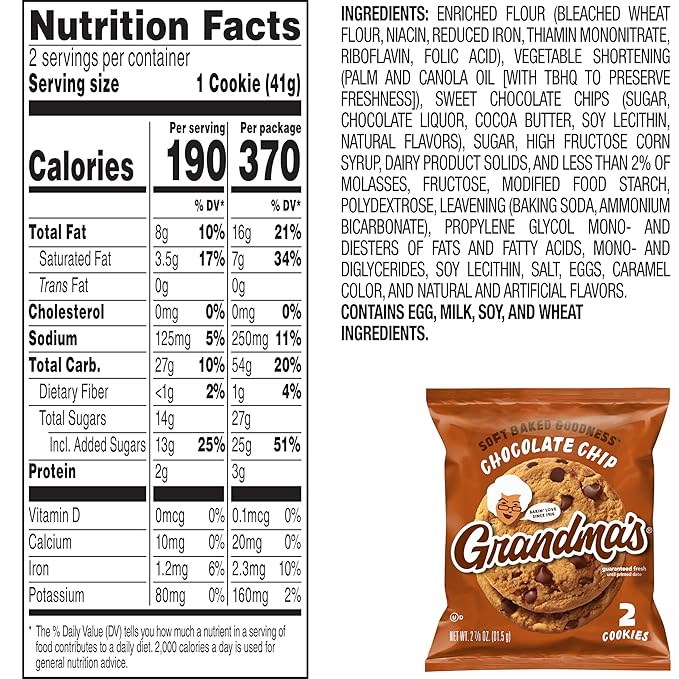 Grandma's Big Cookies, Chocolate Chip, (10 Pack)