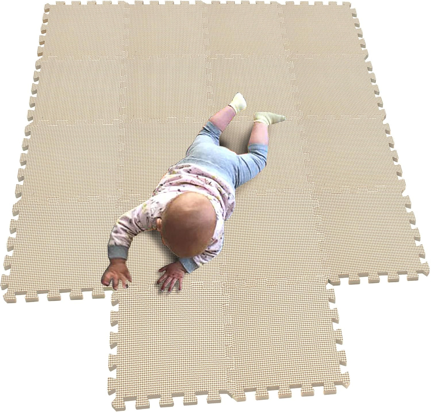 MQIAOHAM® 18 Pieces Puzzle Play Mats, Soft Baby Play Mat, Kids Interlocking Foam Floor Tiles, Toddlers Carpet Playmats G301018-110