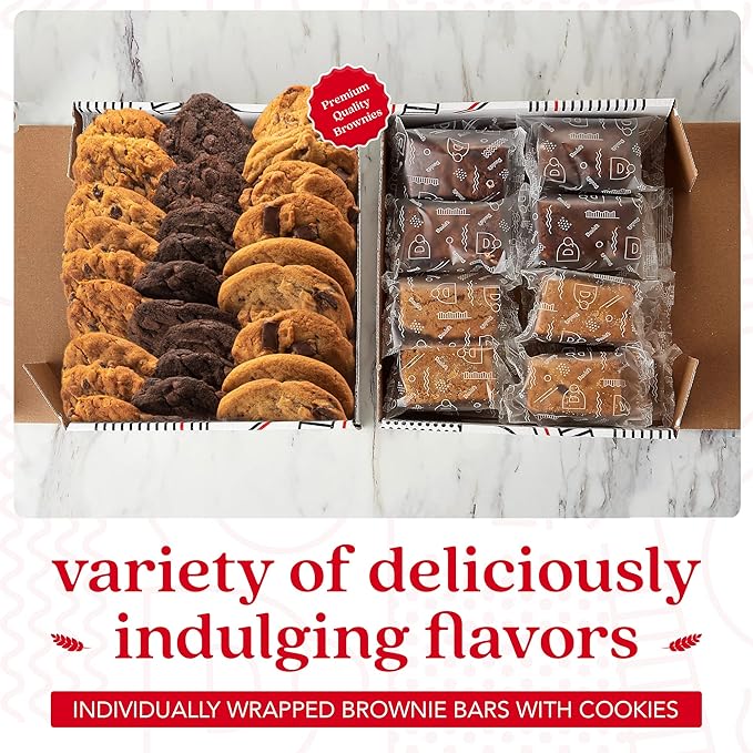 DAVID'S COOKIES Assorted Cookies & Brownies in Carton Box | Enjoy Our Homemade, Delicious, Great for Sharing Freshly-Baked Food Cookie & Brownie Snacks - Ideal Gift For All Occasion - 2 Pack