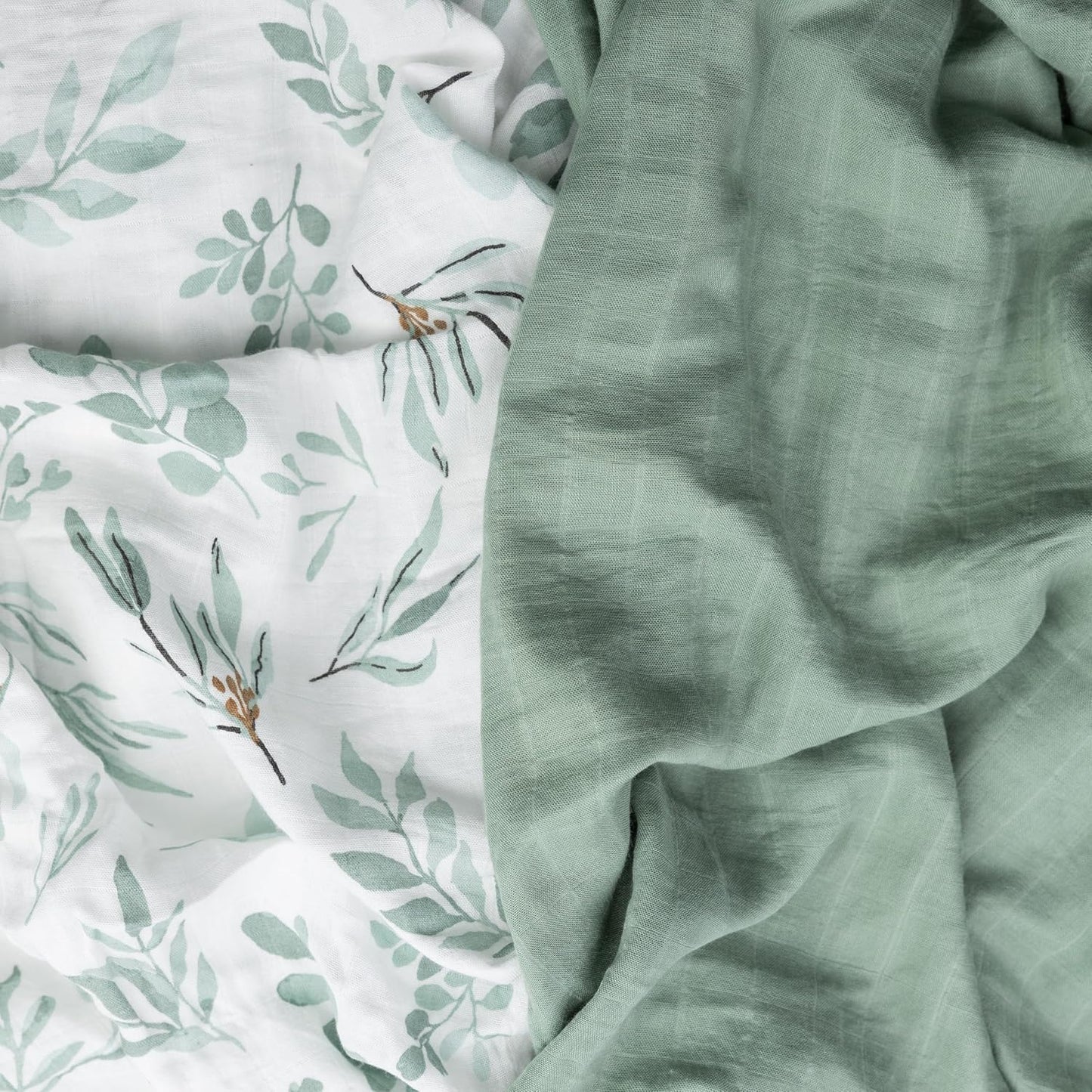 Organic Muslin Fitted Crib Sheet - Organic Crib Sheet for Standard Crib and Toddler Mattresses, Soft and Breathable, Solid Sage Green, Boho Baby, 28”x52”