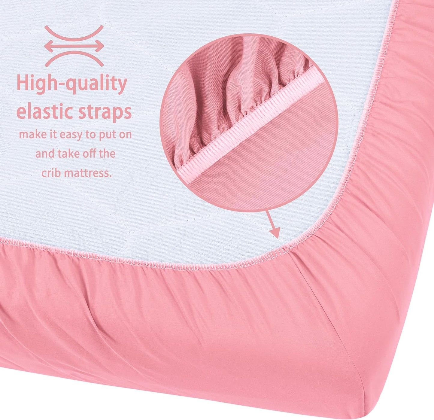 Pack and Play Sheets Fitted, 2 Pack Pack n Play Sheets for Graco Pack n Play Mattress, Unisex Playard Sheets for Boys Girls (Love & Pink, 38 X 26 Inch)