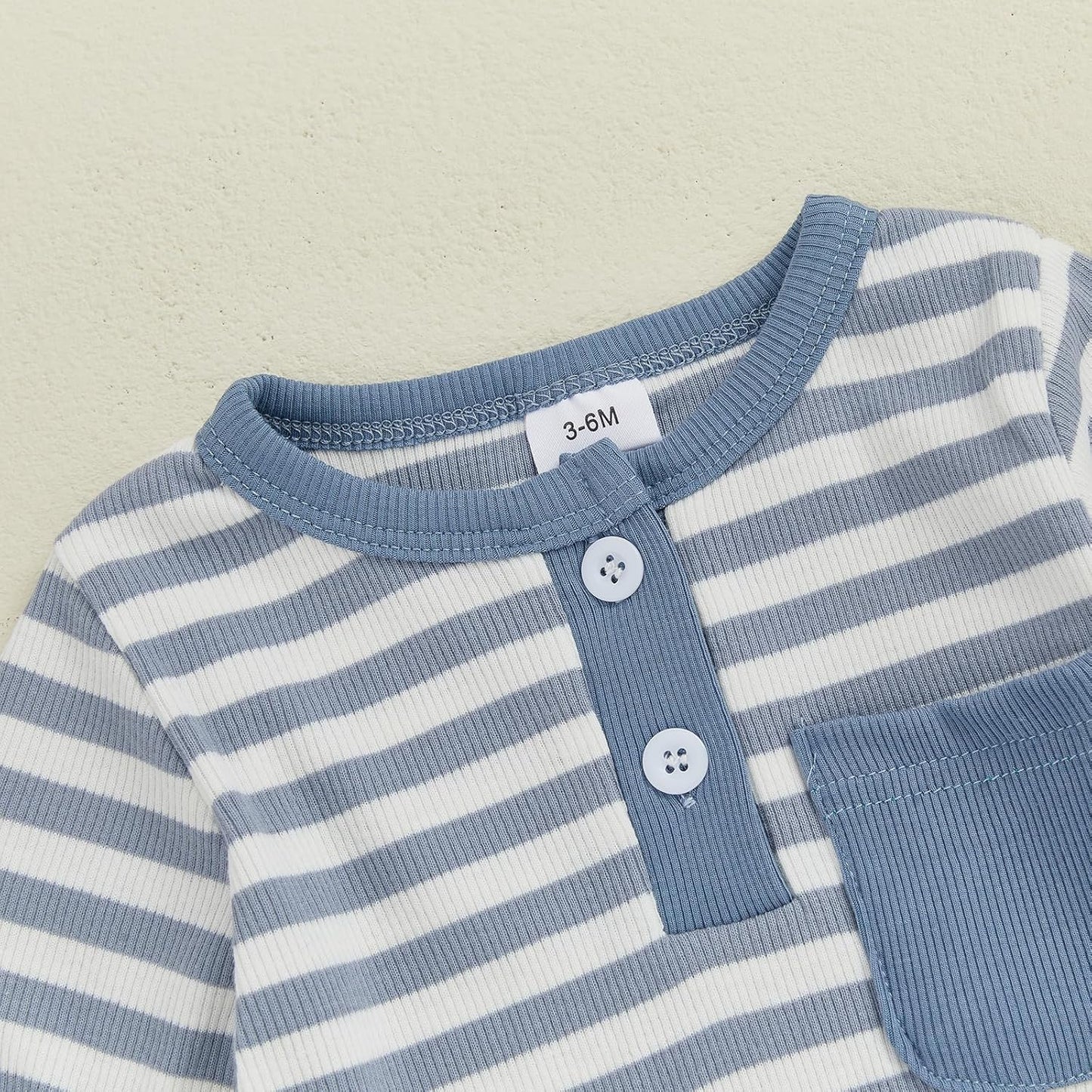 fhutpw Baby Boy Clothes 3 6 12 18 Months Ribbed Knitted Long Sleeve Romper and Pants Sets Newborn Fall Splicing Color Outfits