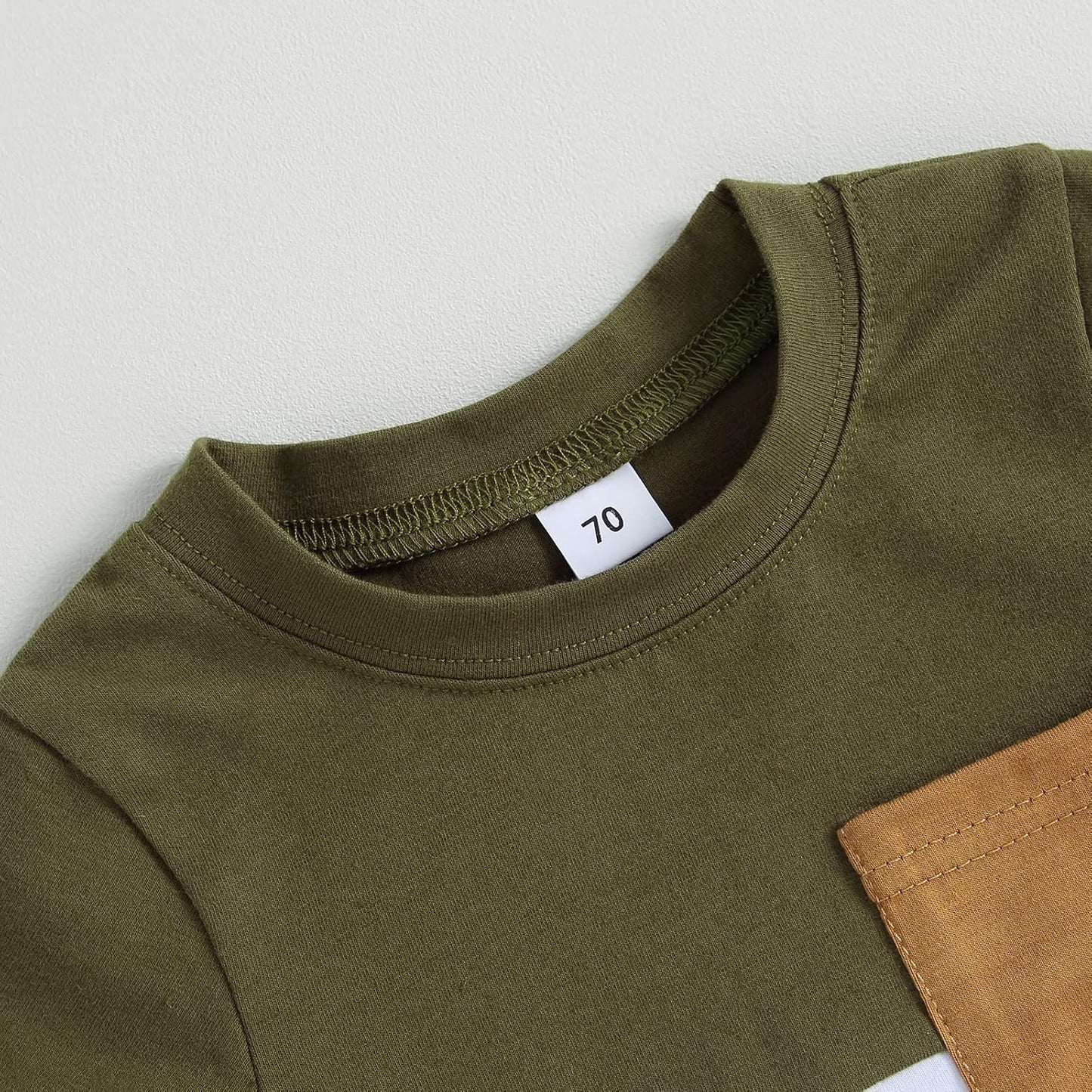 fhutpw Baby Toddler Boy Clothes Summer Outfits 6 12 18 24 Months Patchwork Short Sleeve T Shirt & Shorts Sets with Pockets