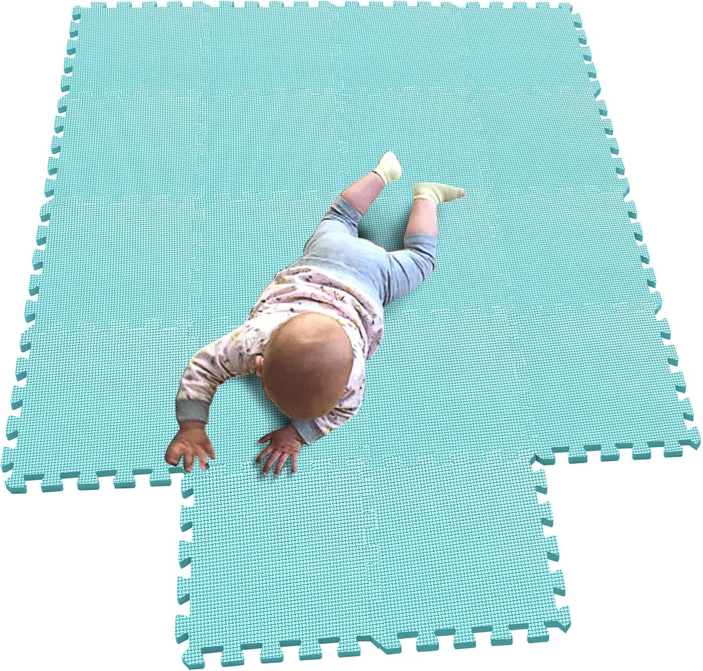 MQIAOHAM® 18 Pieces Puzzle Play Mats, Soft Baby Play Mat, Kids Interlocking Foam Floor Tiles, Toddlers Carpet Playmats G301018-108