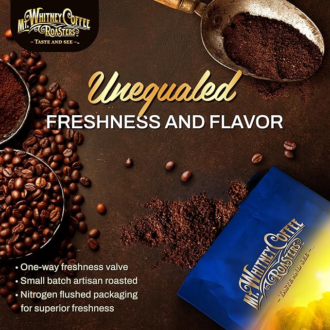 Mt. Whitney Organic Papua New Guinea, Medium Dark Roast, Low Acid Coffee (Ground 5Lb)