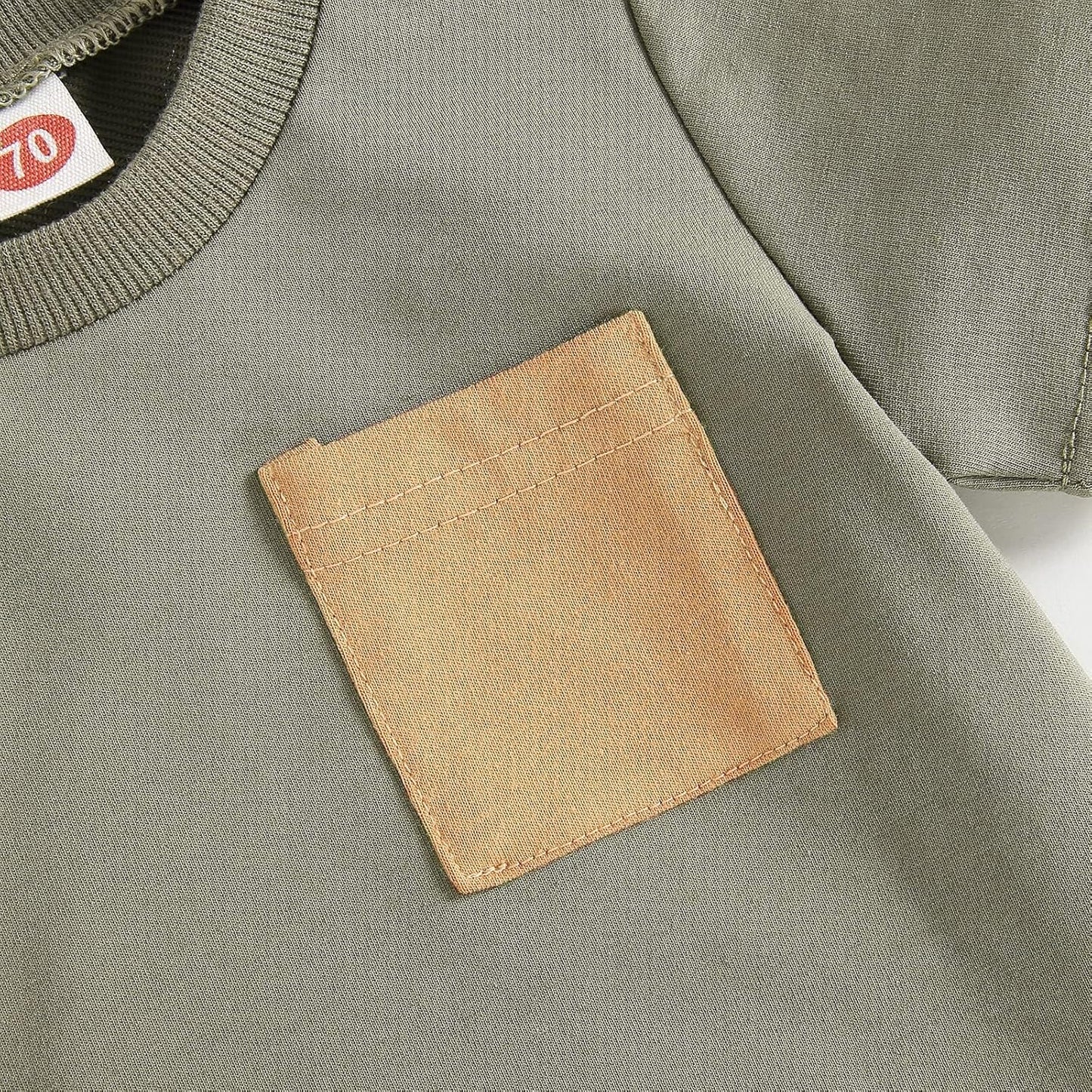 fhutpw Baby Toddler Boy Clothes Summer Outfits 6 12 18 24 Months Patchwork Short Sleeve T Shirt & Shorts Sets with Pockets