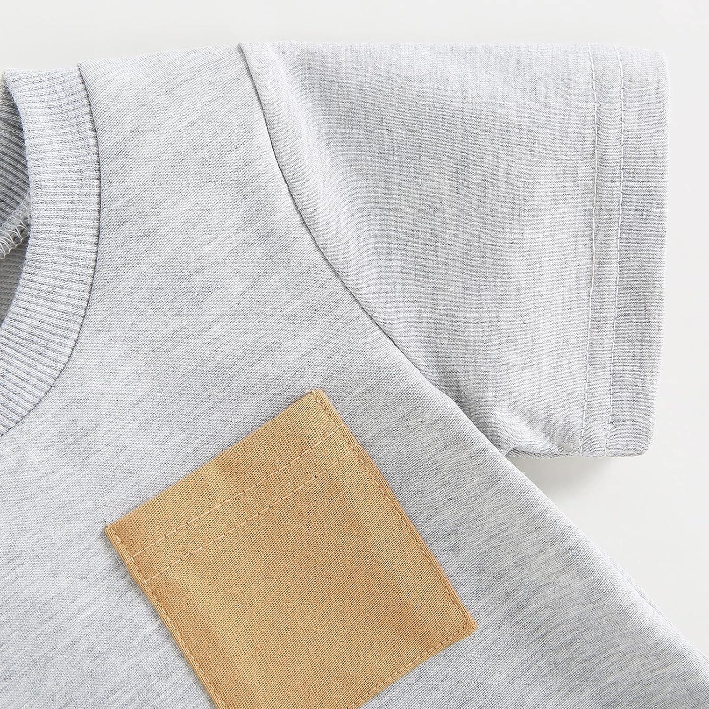 fhutpw Baby Toddler Boy Clothes Summer Outfits 6 12 18 24 Months Patchwork Short Sleeve T Shirt & Shorts Sets with Pockets