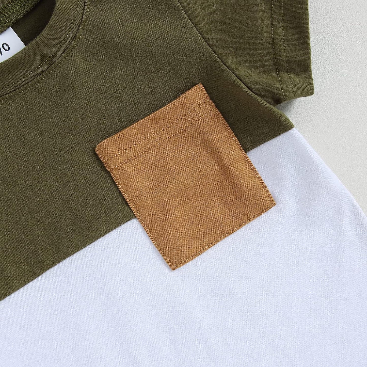 fhutpw Baby Toddler Boy Clothes Summer Outfits 6 12 18 24 Months Patchwork Short Sleeve T Shirt & Shorts Sets with Pockets