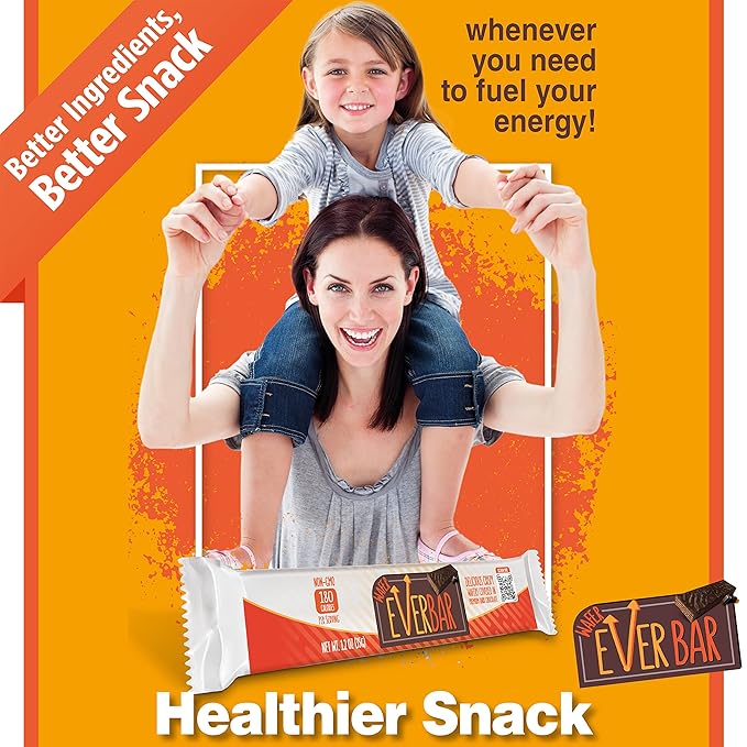 EverBar - Dark'n Crispy Chocolate Bars, 24 Count | Non-GMO, Dark Chocolate Wafer Candy Bar | On the Go | With Coffee or Tea | Healthy Snack | Bite-Size Premium Wafer Chocolate 24 Count (Pack of 1)