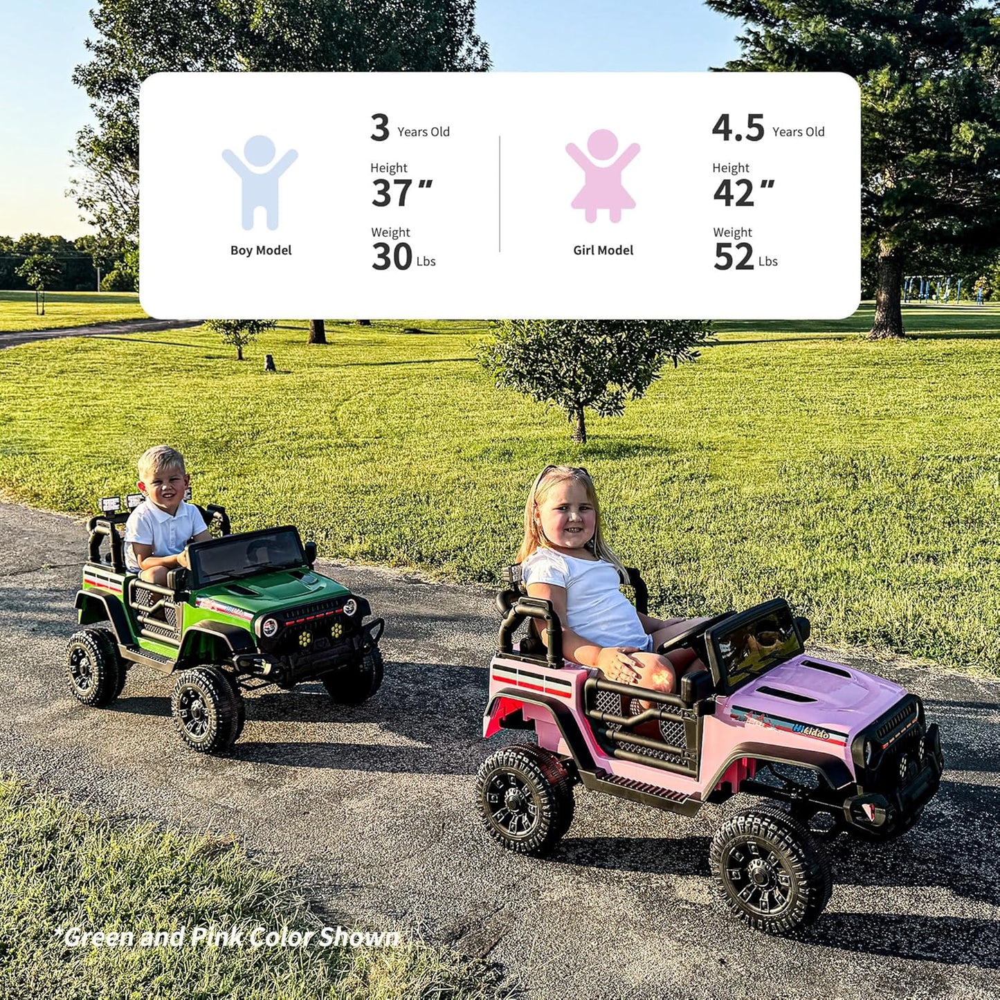 4WD Kids Ride on Car Truck, 12V 7Ah Kids Electric Vehicles Car Ride on Toy for Toddlers 3-5 with Remote Control - Red